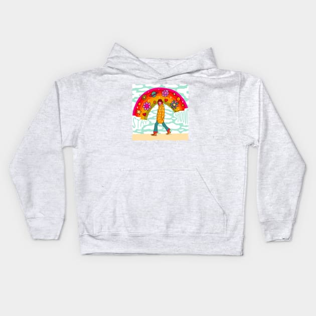 Stay Groovy Kids Hoodie by Doodle by Meg